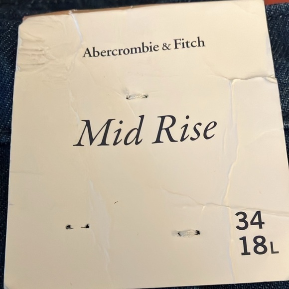 Abercrombie & Fitch: Women’s Mid Rise Wide Leg Jeans- Dark Blue- size 34 (18L) - Picture 10 of 11